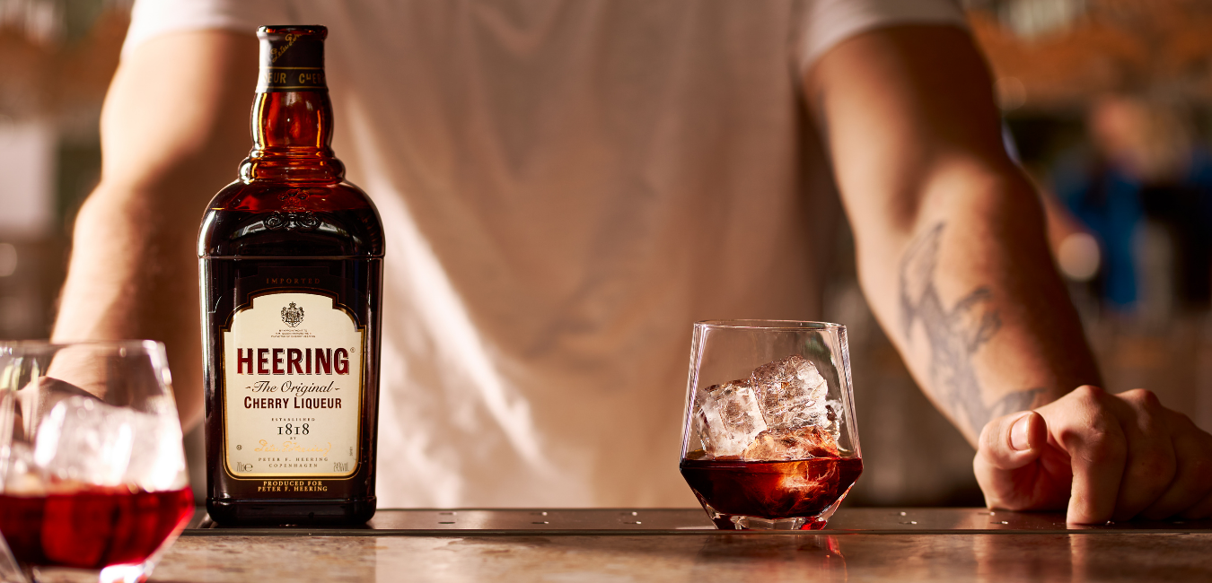 Heering cherry liqueur on ice